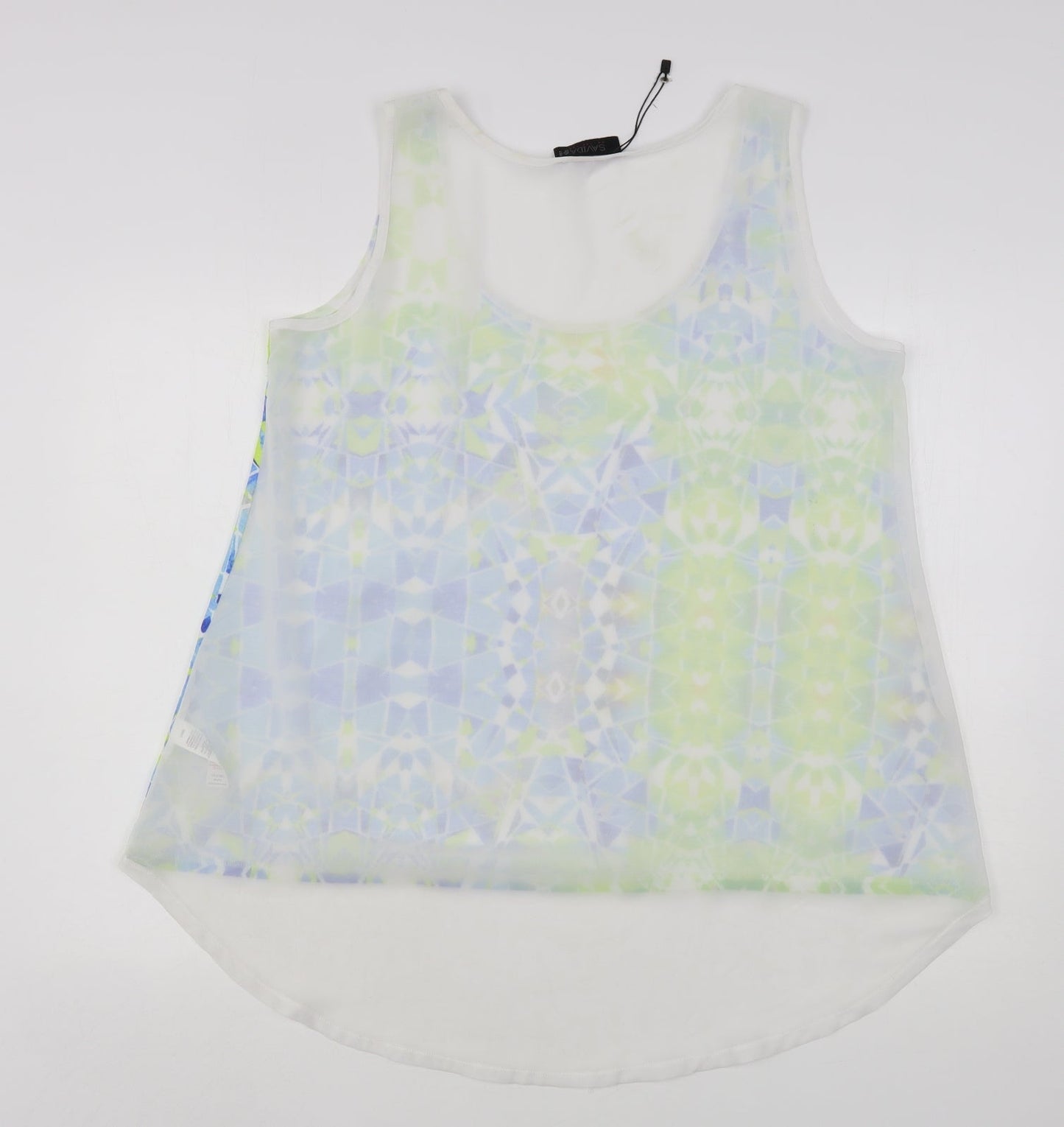 Savida Womens Multicoloured Geometric Polyester Basic Blouse Size 18 Round Neck