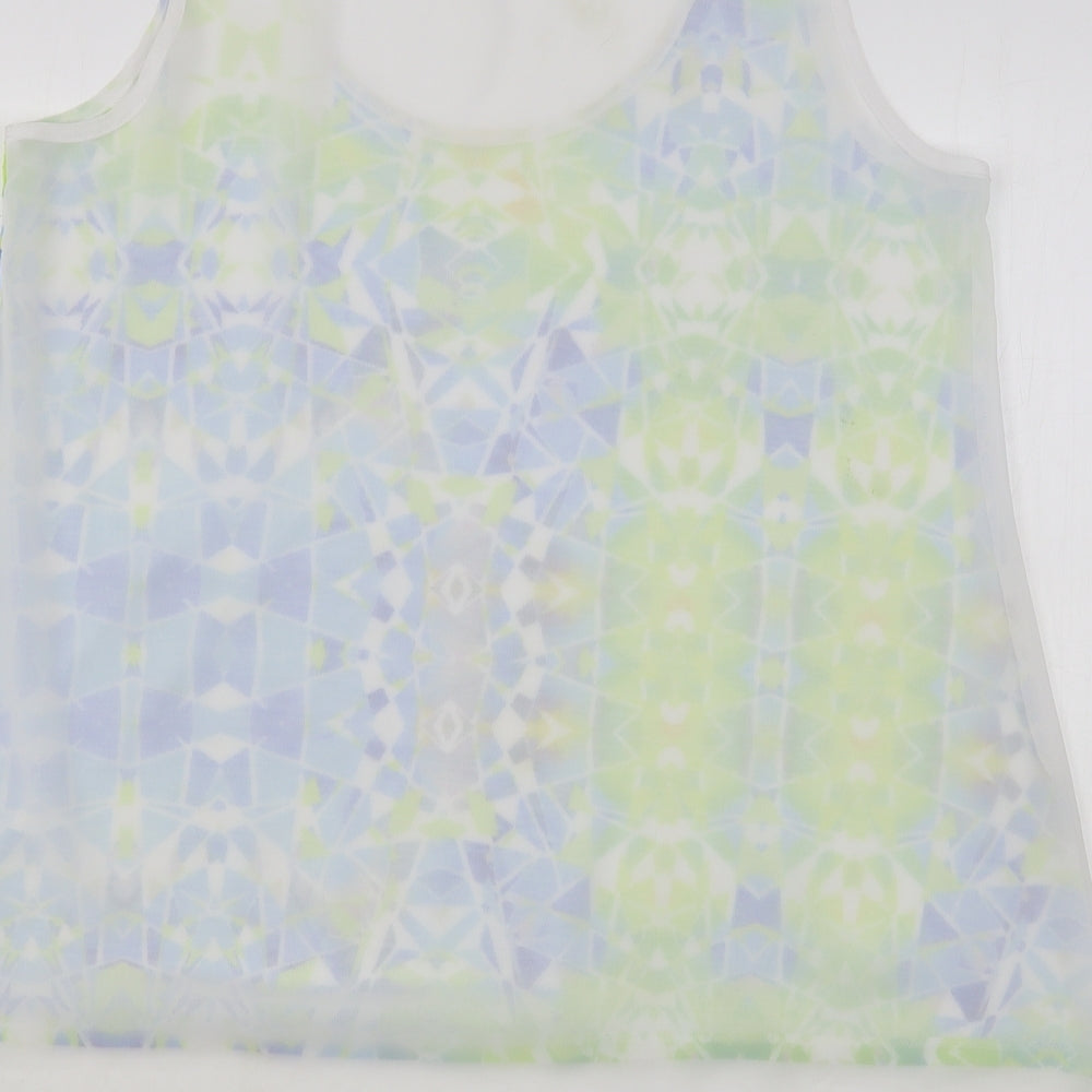 Savida Womens Multicoloured Geometric Polyester Basic Blouse Size 18 Round Neck