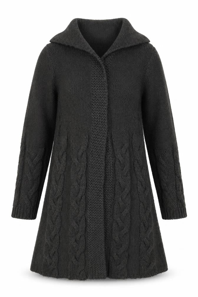 Note Womens Grey Collared  Acrylic Cardigan Jumper Size 12