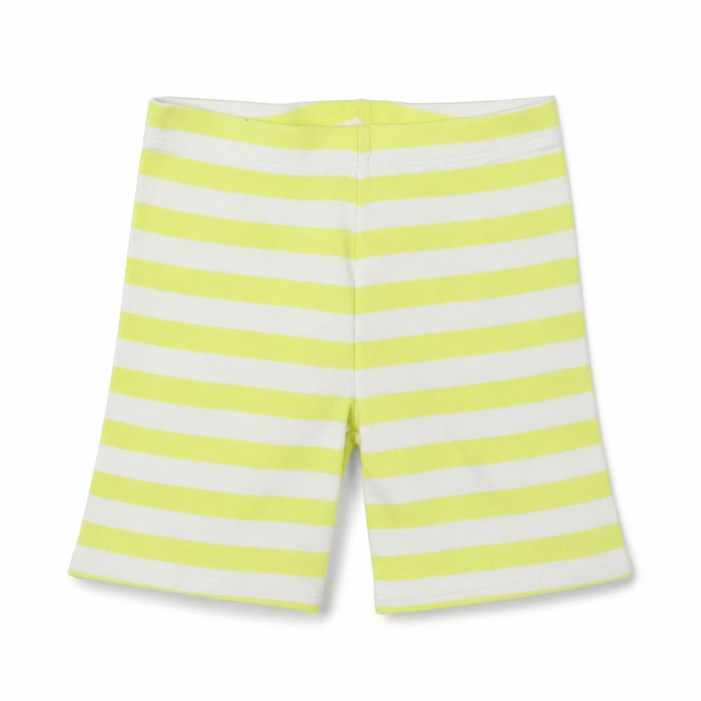 F&F Girls Yellow Striped Cotton Biker Shorts Size 2-3 Years  Regular