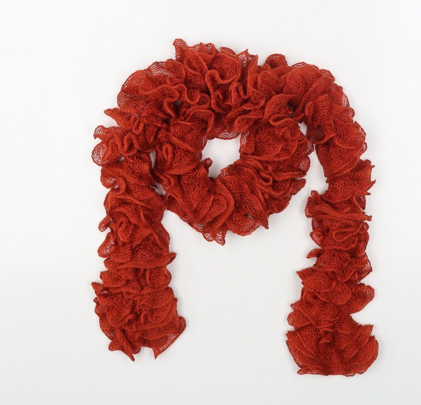 Preworn Womens Orange  Polyester  Scarf