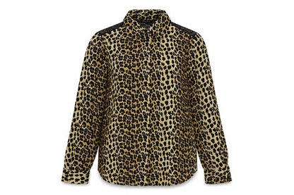 Zara Womens Multicoloured Animal Print Polyester Basic Button-Up Size S Collared