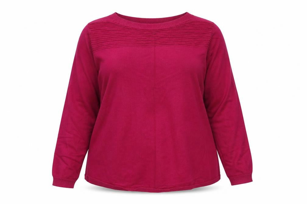 Bonmarché Womens Pink Boat Neck Viscose Pullover Jumper Size 16