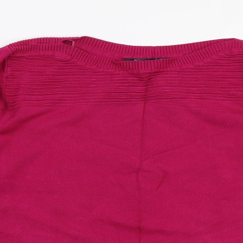 bonmarche Womens Pink Boat Neck  Viscose Pullover Jumper Size 16