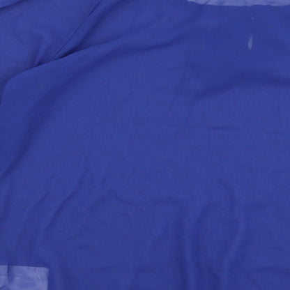 ESPRIT Womens Blue  Polyester Basic Blouse Size 14 Round Neck