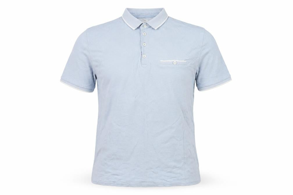 Linea Mens Blue  Cotton  Polo Size M Collared Pullover