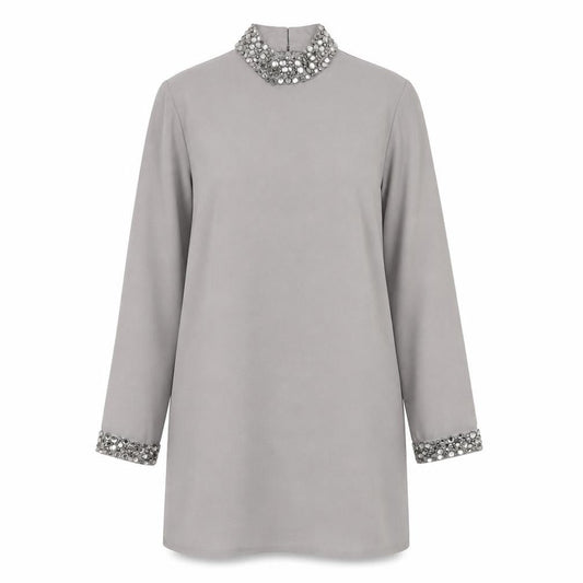 ASOS Womens Grey  Polyester Shift  Size 8  Round Neck Zip