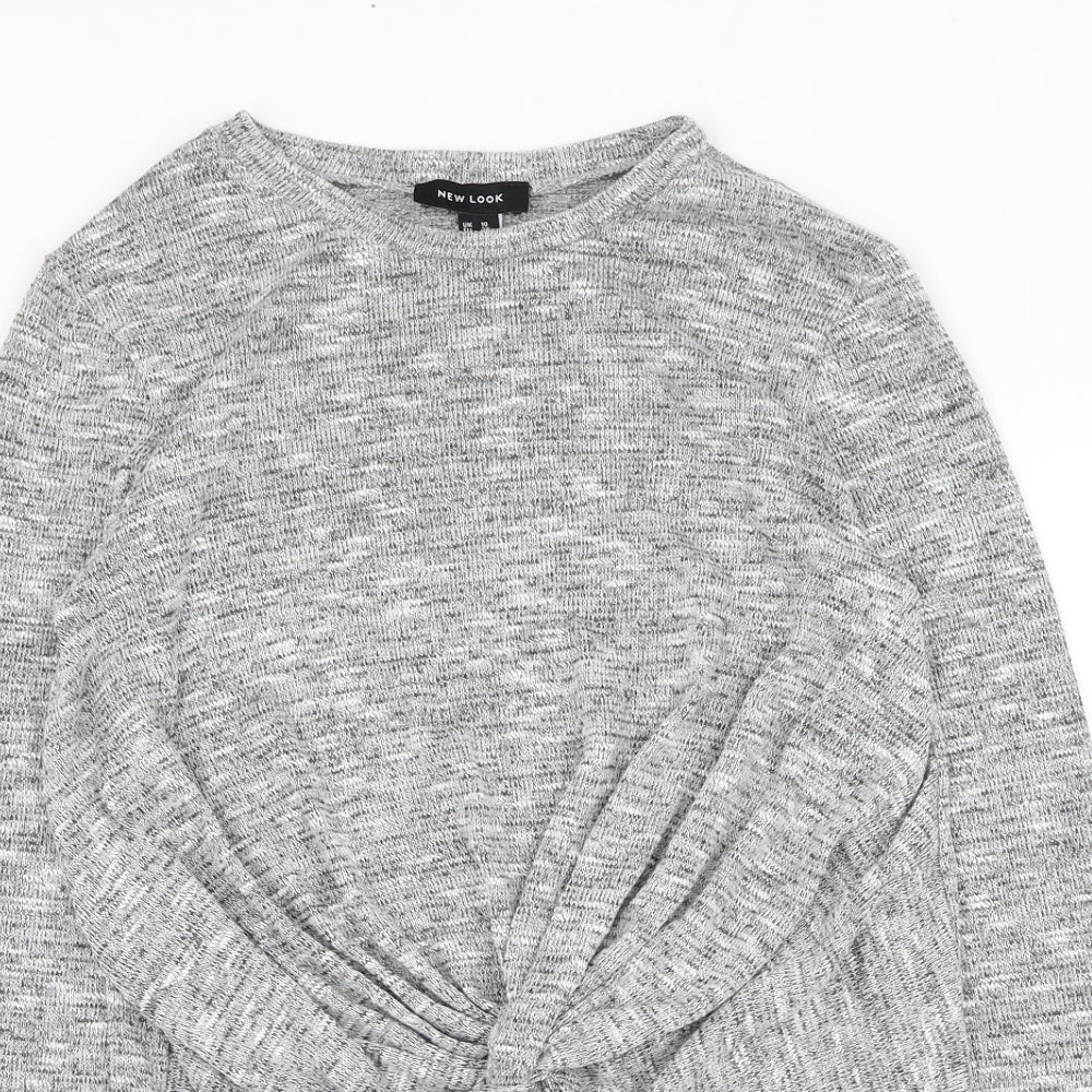 New Look Womens Grey Round Neck  Polyester Pullover Jumper Size 10