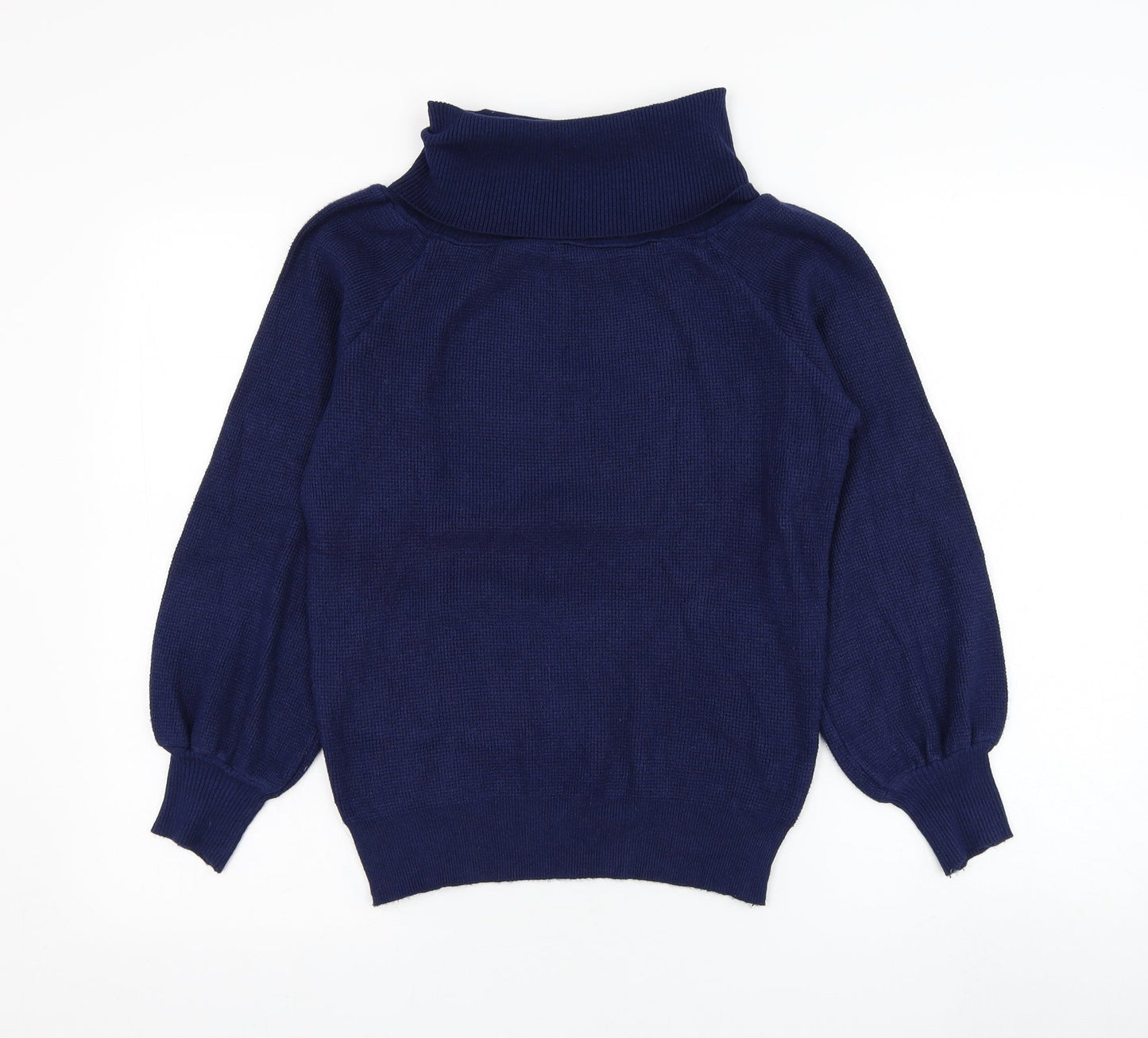 L.C.2 Womens Blue Roll Neck  Viscose Pullover Jumper Size S