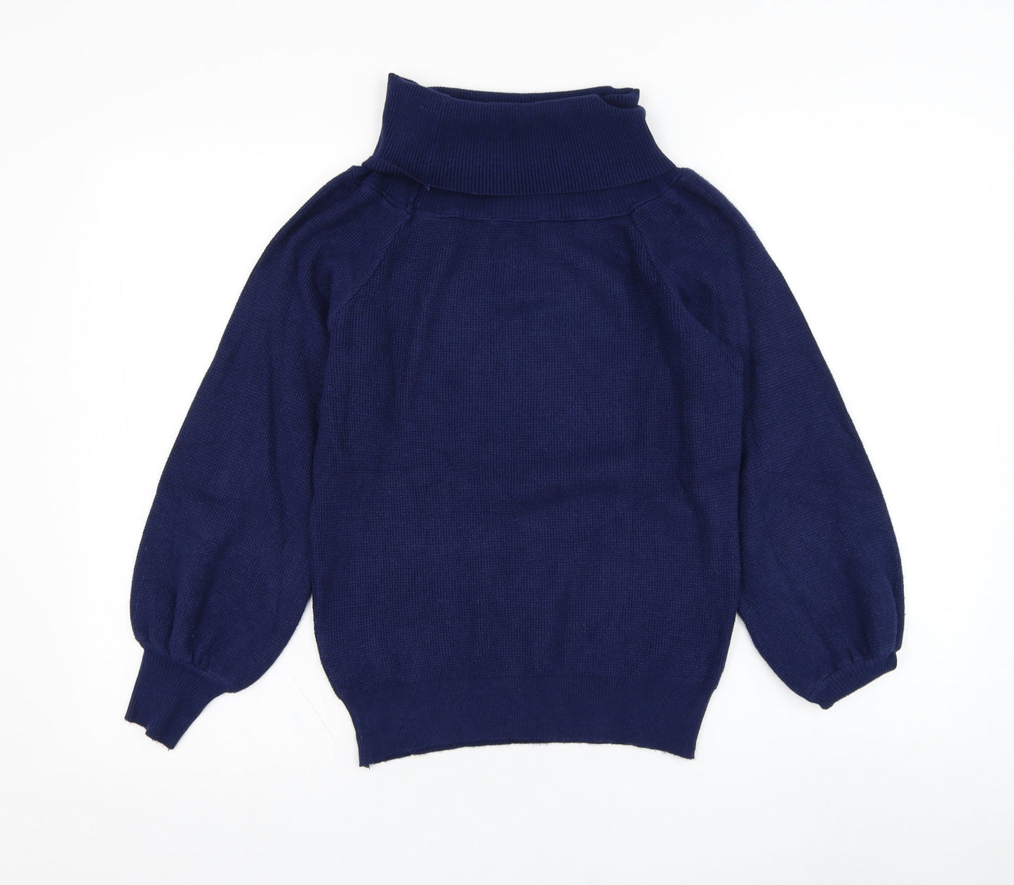 L.C.2 Womens Blue Roll Neck  Viscose Pullover Jumper Size S