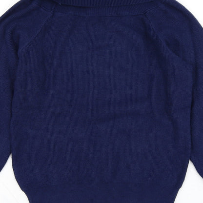 L.C.2 Womens Blue Roll Neck  Viscose Pullover Jumper Size S