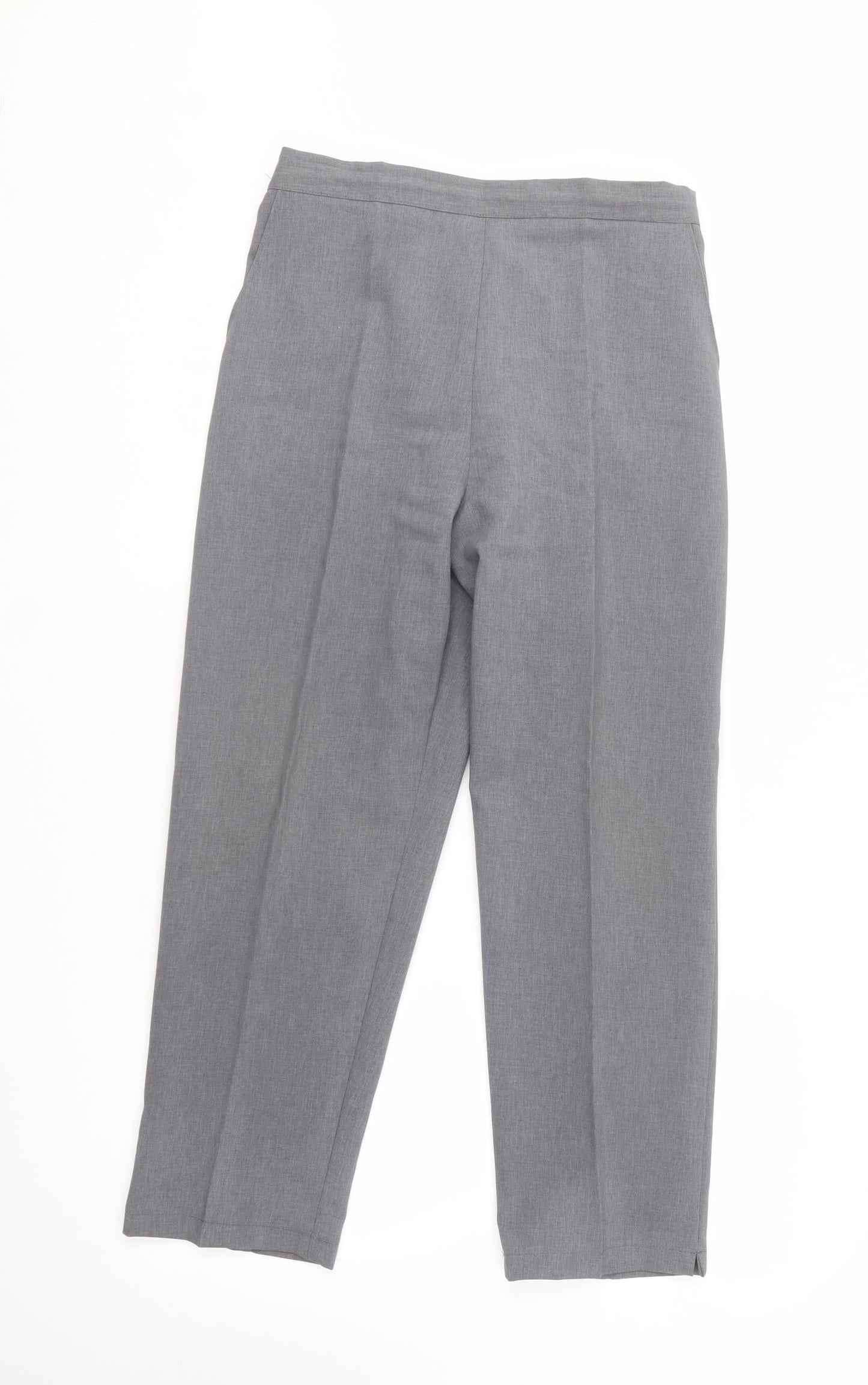 Preworn Womens Grey  Polyester Trousers  Size 14 L24 in Regular