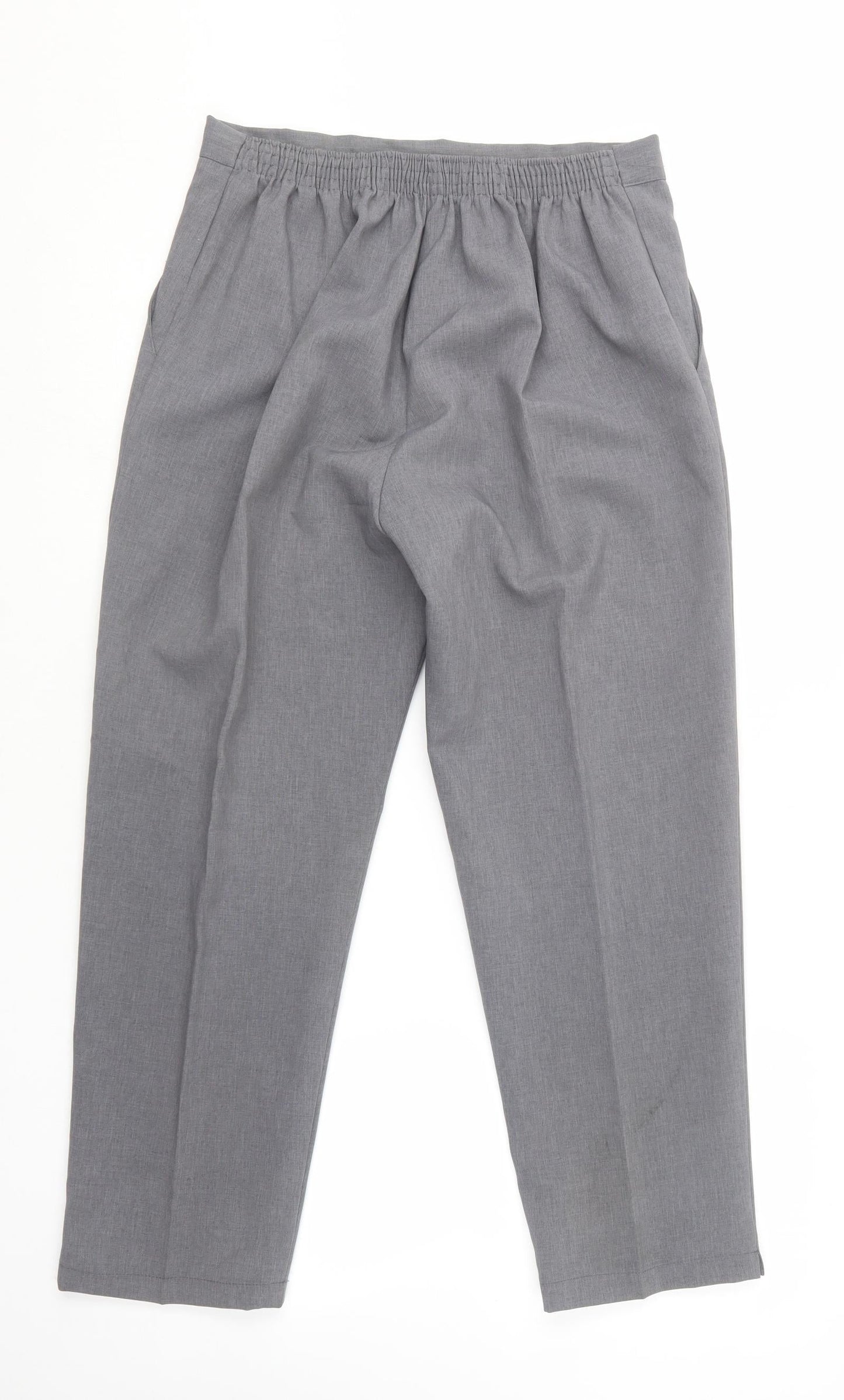 Preworn Womens Grey  Polyester Trousers  Size 14 L24 in Regular
