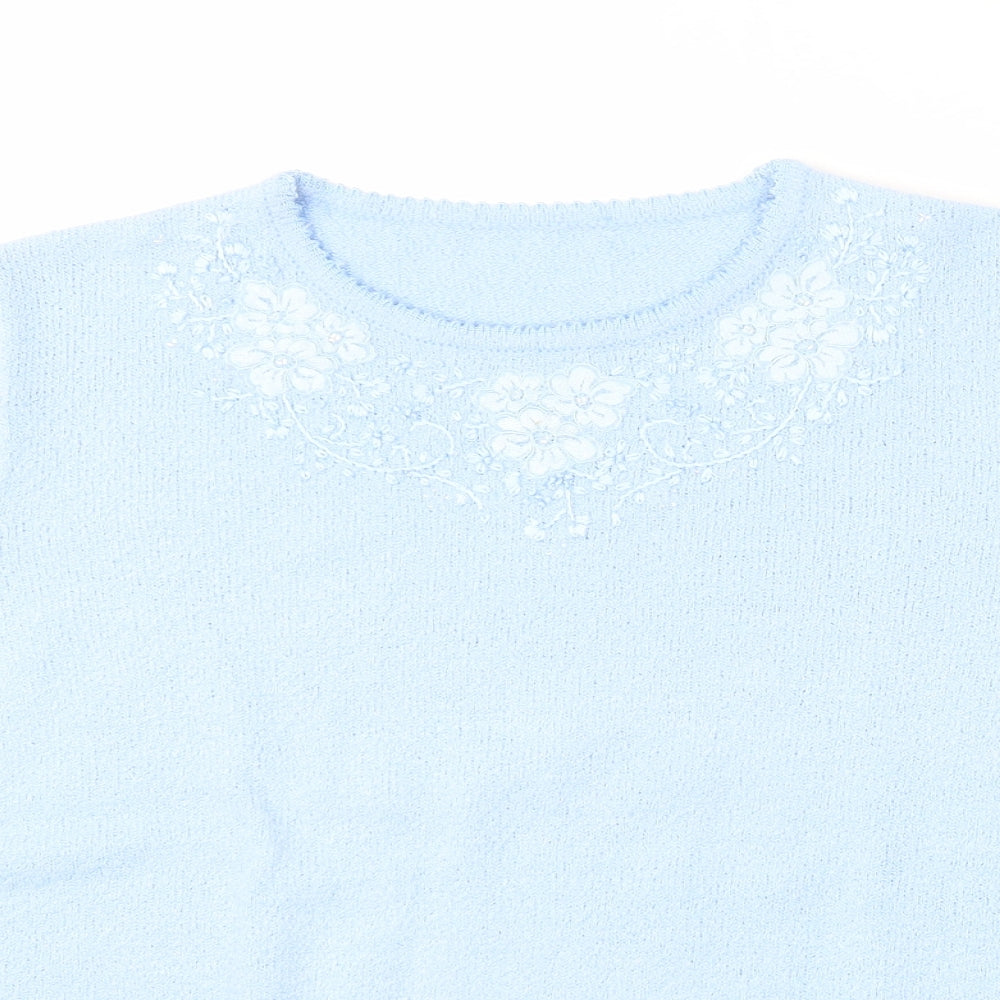 Berkertex Womens Blue  Acrylic Basic T-Shirt Size 14 Round Neck - 14/16