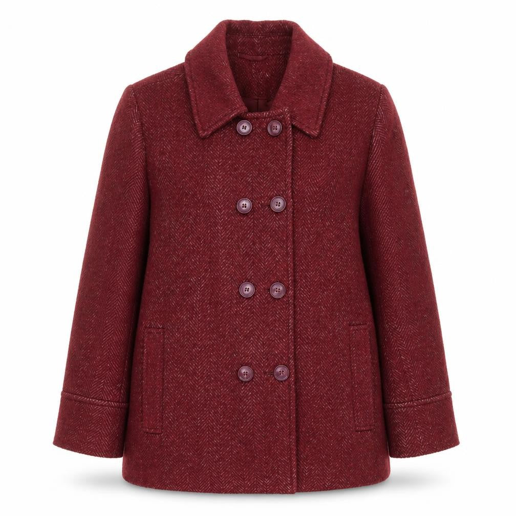 Isle Collection Womens Purple Herringbone  Overcoat Coat Size 16