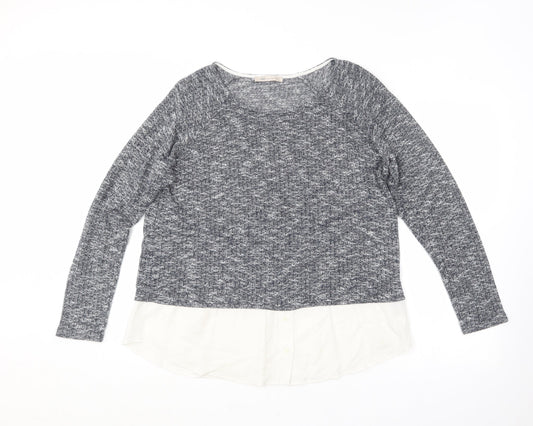 Marks and Spencer Womens Blue Round Neck  Viscose Pullover Jumper Size 16