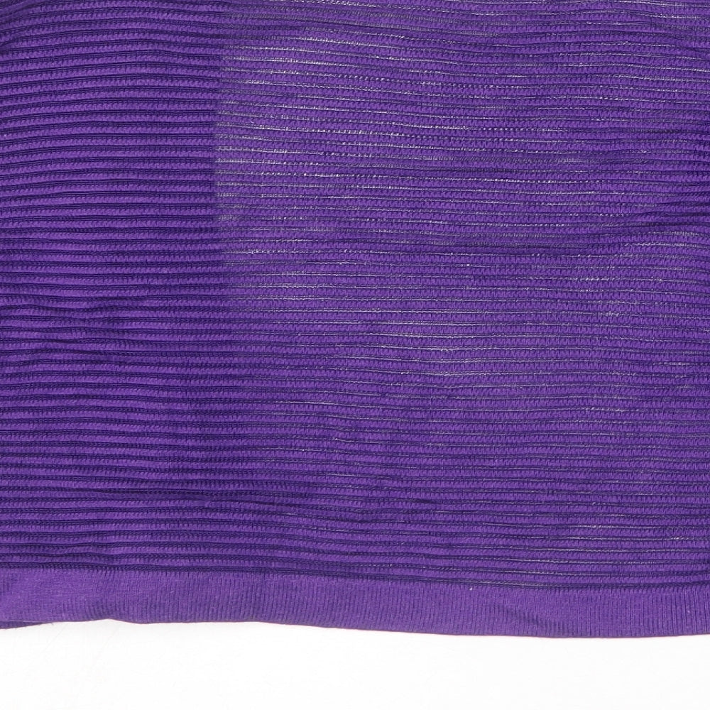 Bonmarché Womens Purple V-Neck  Viscose Cardigan Jumper Size S