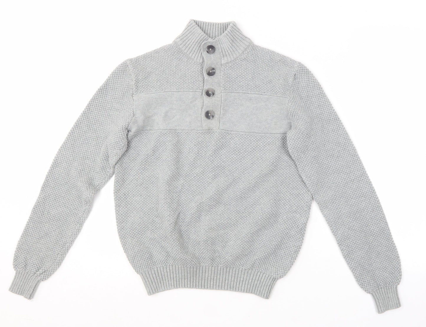 IZOD Womens Grey Roll Neck  Cotton Pullover Jumper Size S