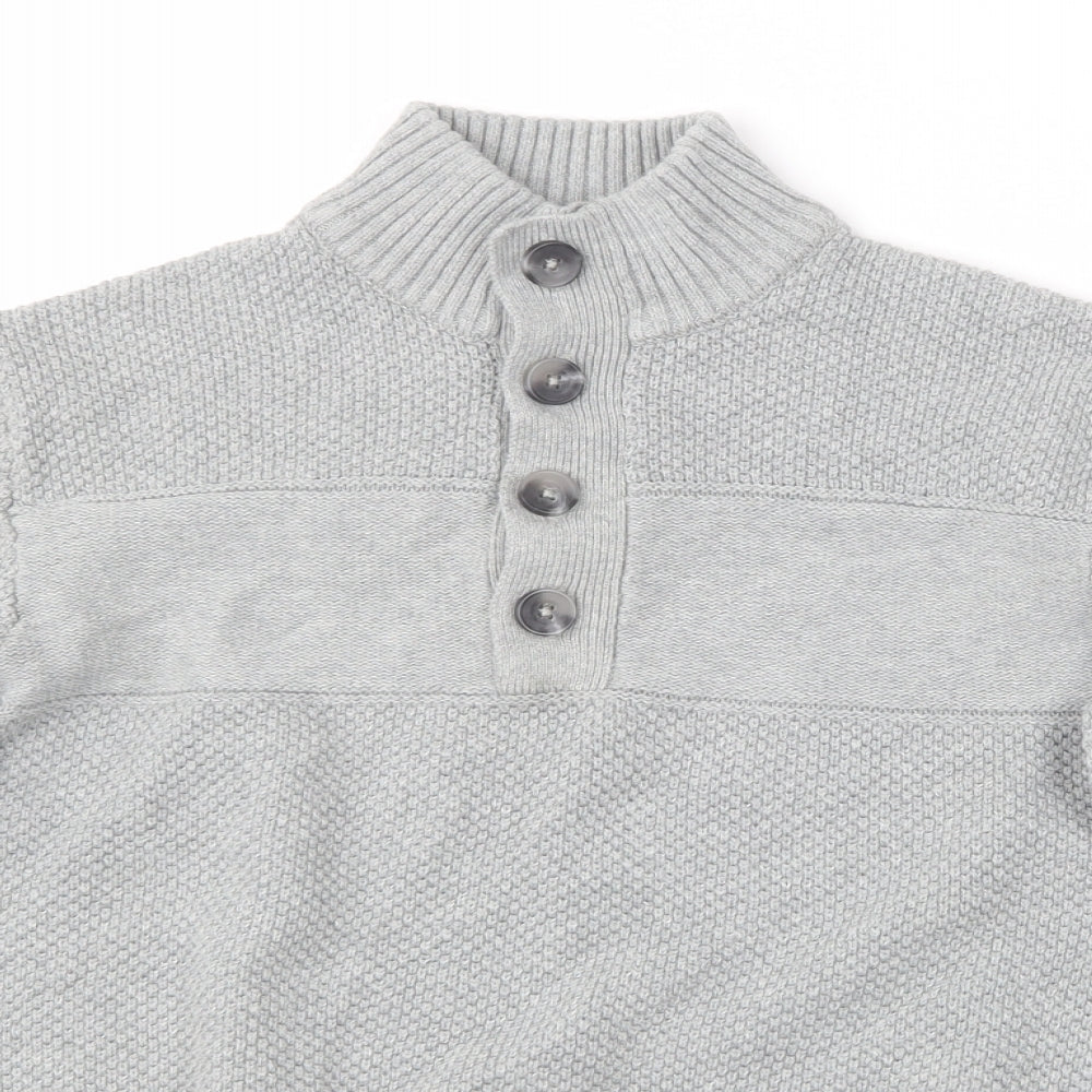 IZOD Womens Grey Roll Neck  Cotton Pullover Jumper Size S