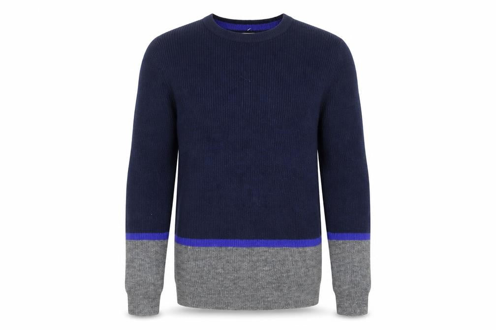 Marks & Spencer Mens Blue Round Neck  Polyester Pullover Jumper Size S