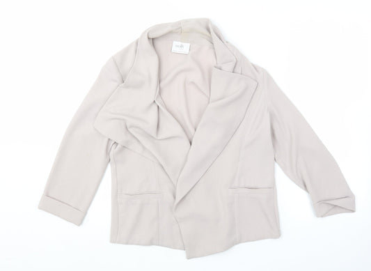 Wallis Womens Beige V-Neck  Polyester Cardigan Jumper Size 12