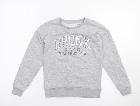 Primark Girls Grey  Cotton Pullover Sweatshirt Size 8-9 Years  Pullover