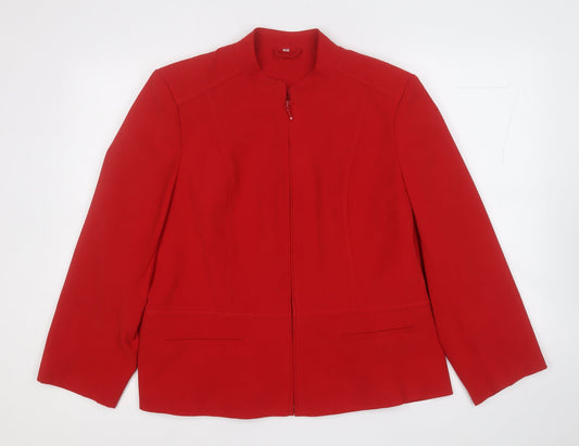 EWM Womens Red   Jacket Blazer Size 6  Zip