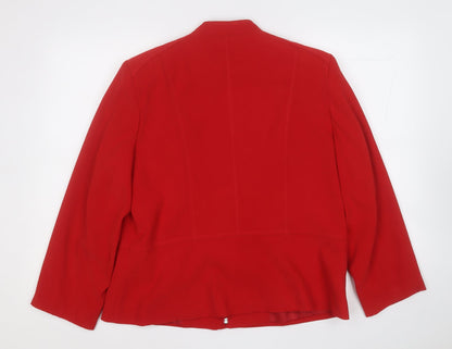 EWM Womens Red   Jacket Blazer Size 6  Zip