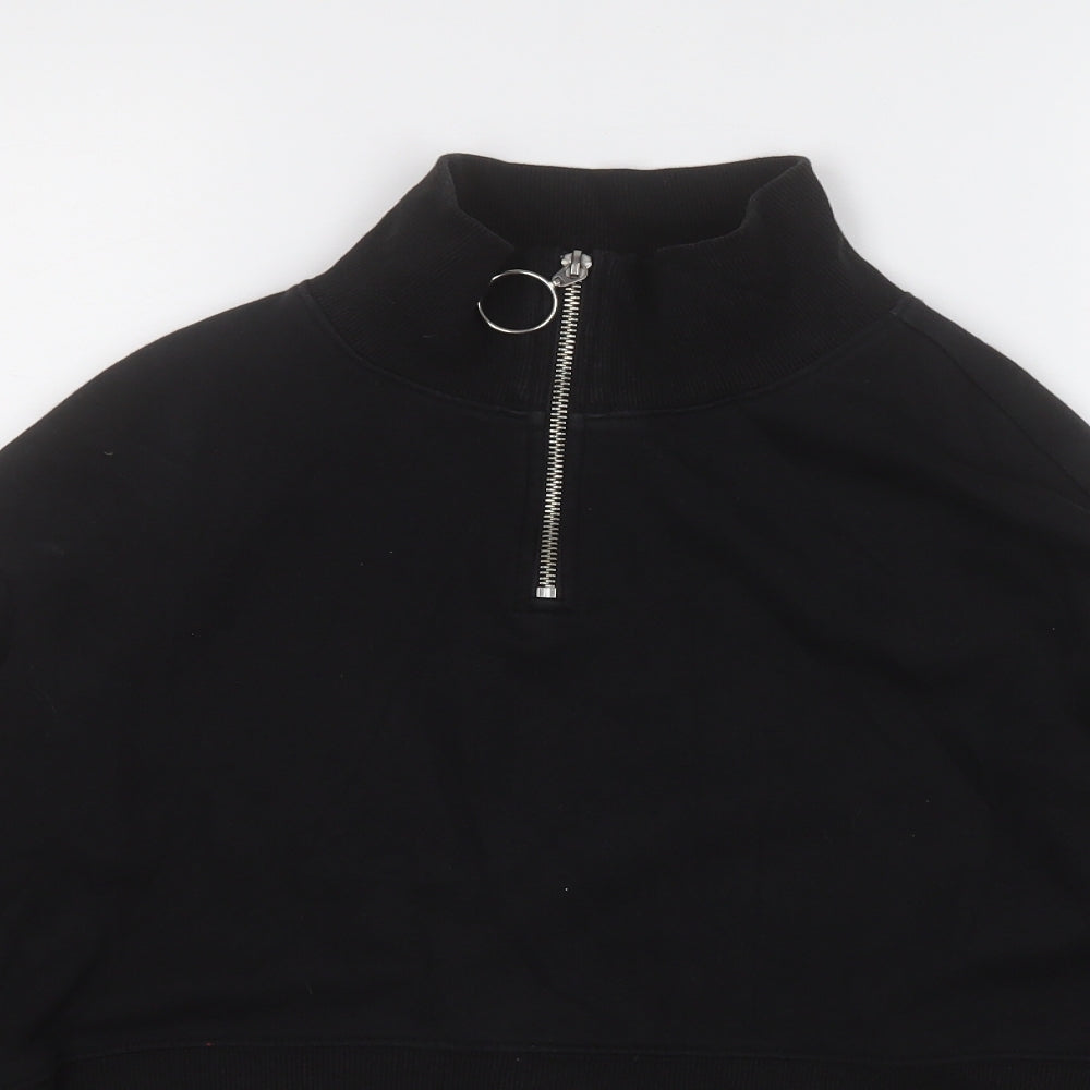 Divided Womens Black  Cotton Henley Sweatshirt Size XS