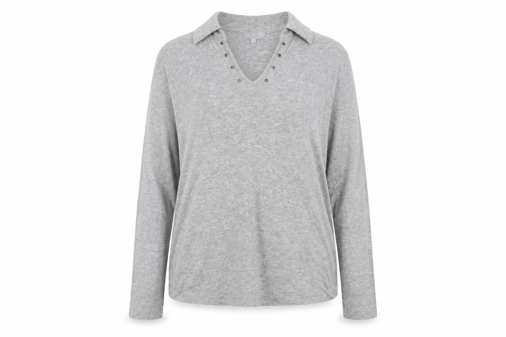 JFW Womens Grey V-Neck  Acrylic Pullover Jumper Size 14