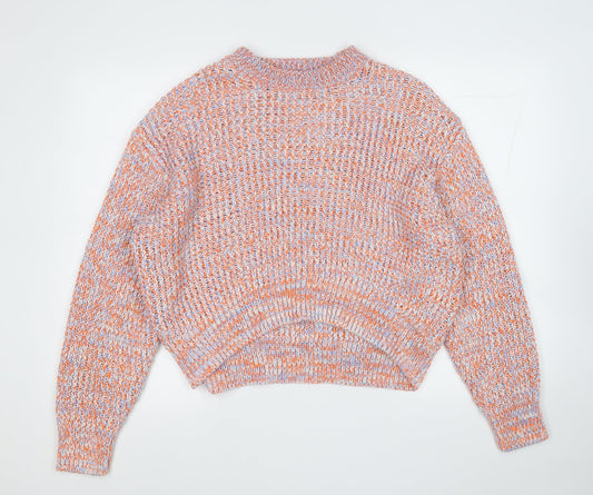 H&M Womens Orange Round Neck  Acrylic Pullover Jumper Size M