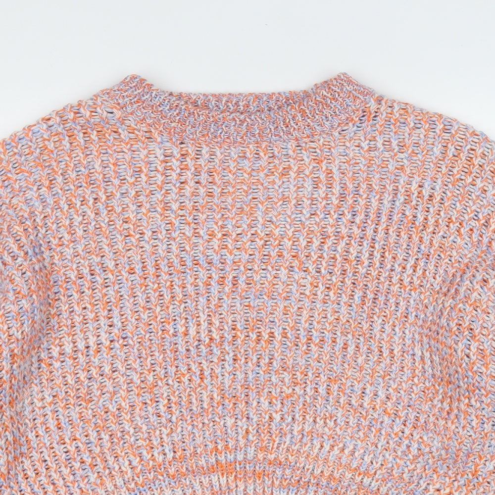 H&M Womens Orange Round Neck  Acrylic Pullover Jumper Size M