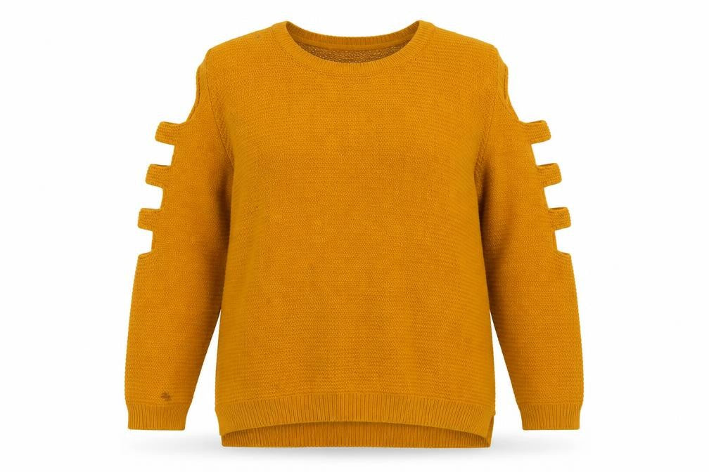 Primark Womens Yellow Round Neck  Acrylic Pullover Jumper Size L