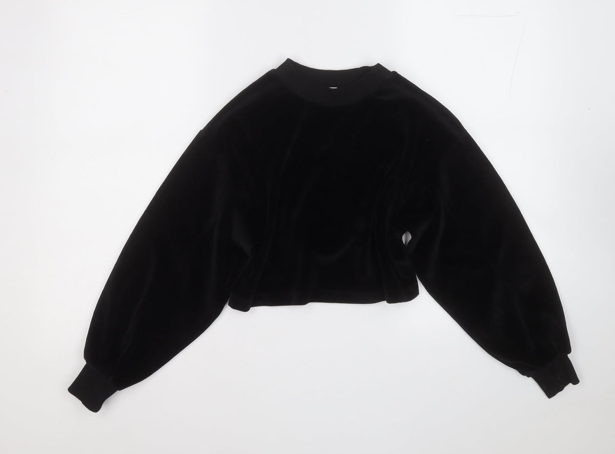 Candy Girls Black  Cotton Pullover Sweatshirt Size 10 Years