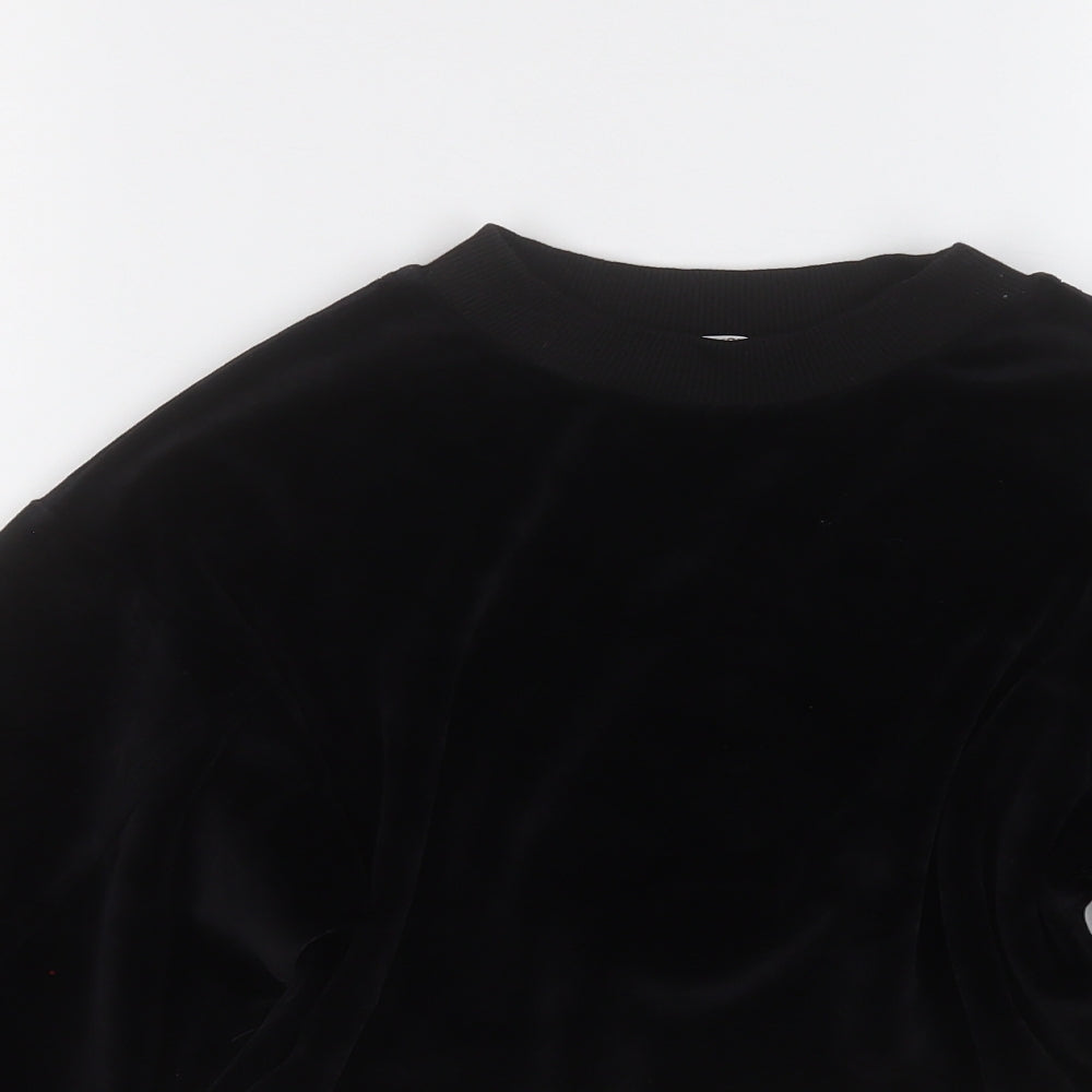 Candy Girls Black  Cotton Pullover Sweatshirt Size 10 Years