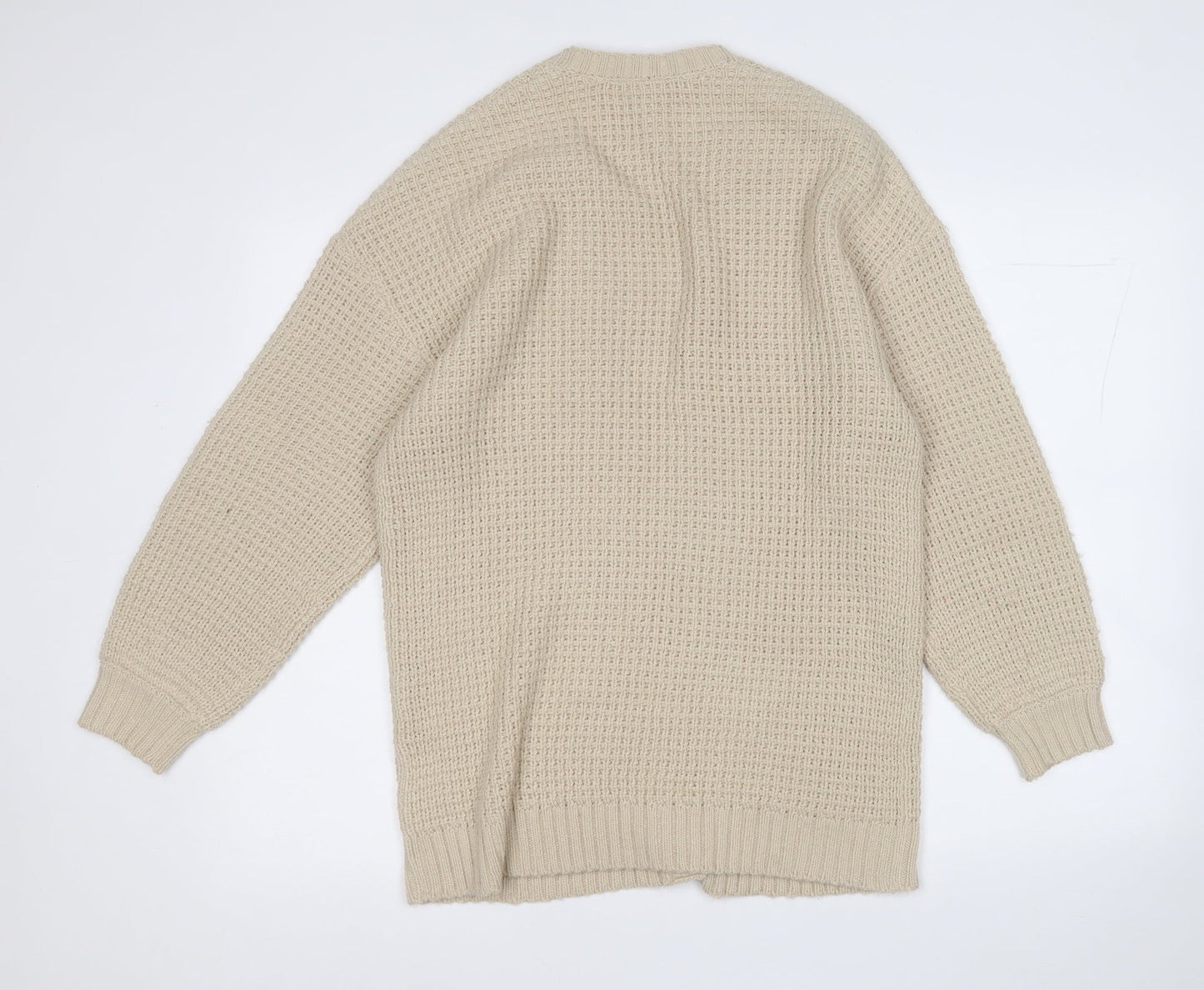 Divided Womens Beige V-Neck  Acrylic Cardigan Jumper Size XS