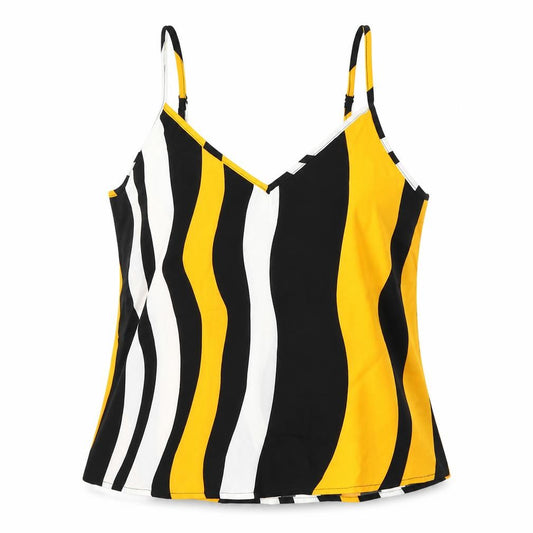 SheIn Womens Multicoloured Striped Polyester Camisole Blouse Size M V-Neck