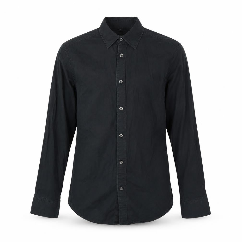 Mexx Mens Black  Polyester  Button-Up Size S Collared Button