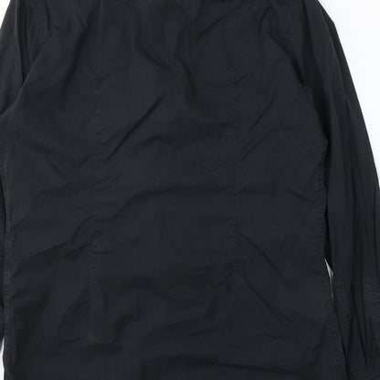 Mexx Mens Black  Polyester  Button-Up Size S Collared Button