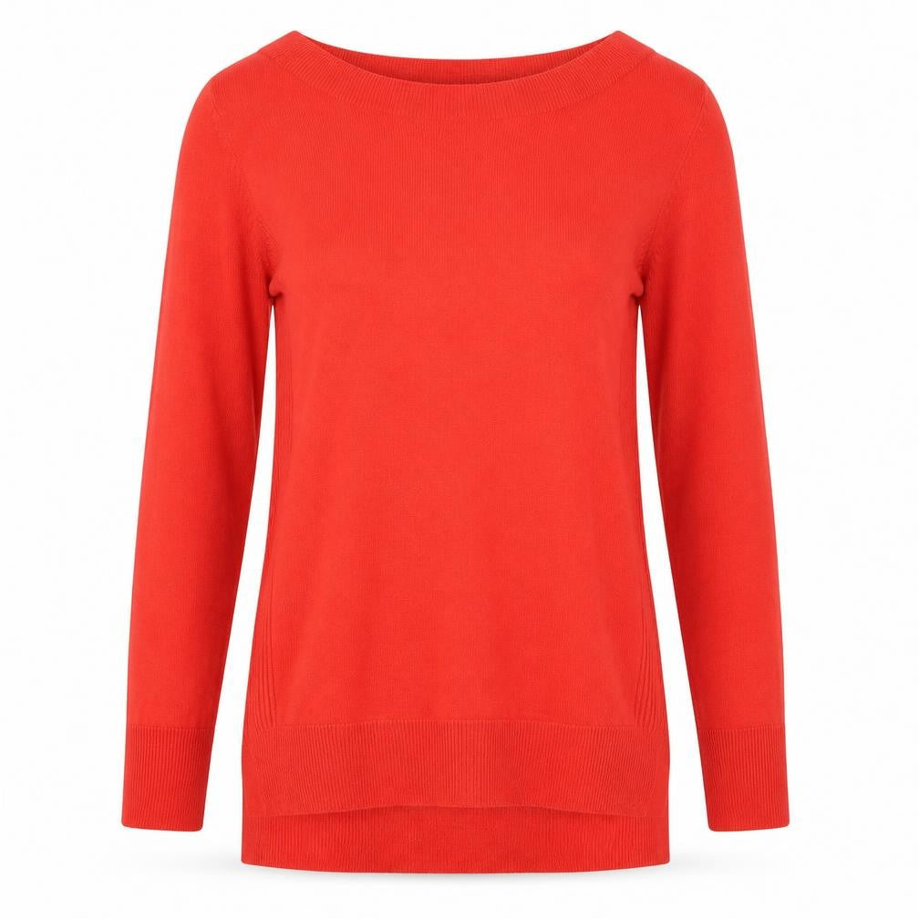 F&F Womens Red Round Neck  Acrylic Pullover Jumper Size 10