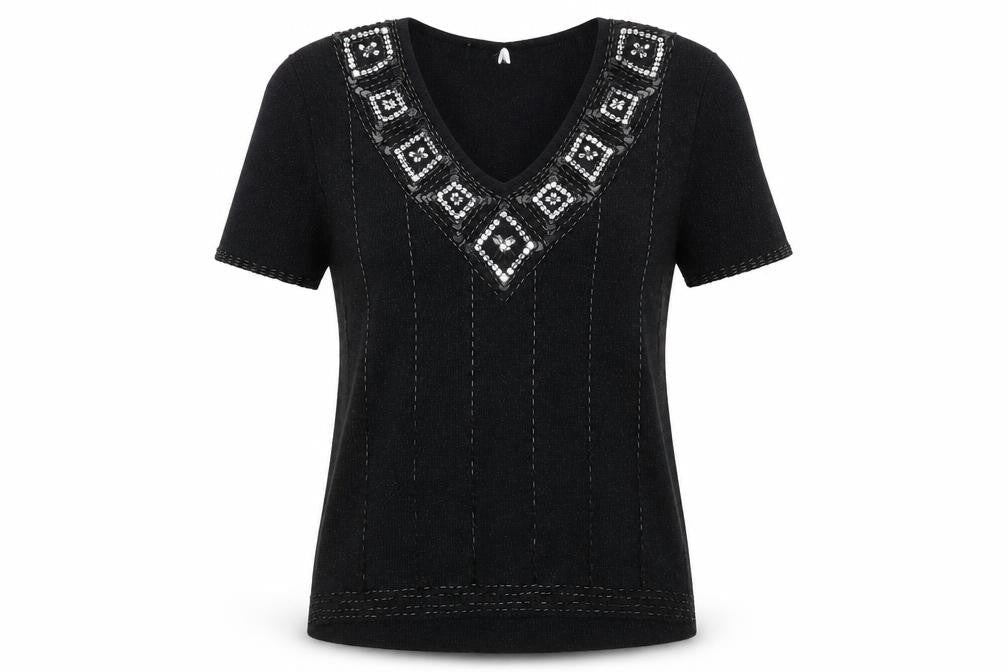Berkertex Womens Black V-Neck  Acrylic Pullover Jumper Size 14