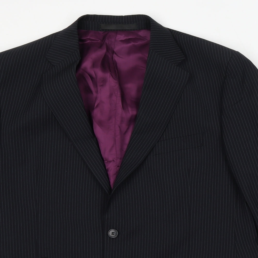 Marks and Spencer Mens Blue Striped Wool Jacket Suit Size M