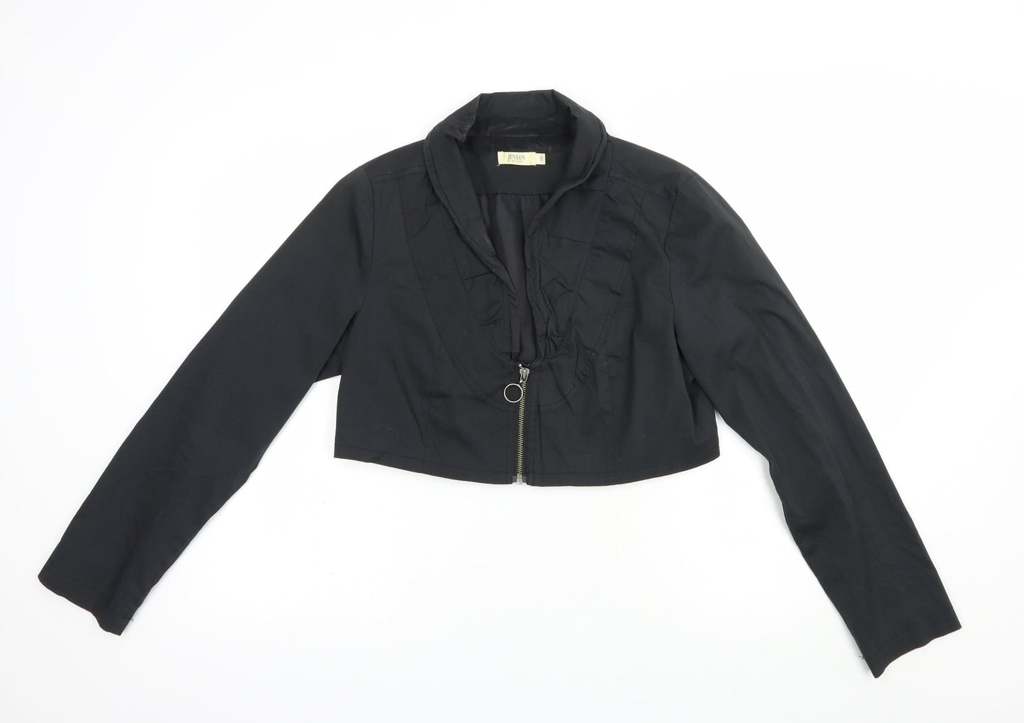 Jensen Womens Black   Jacket  Size 12  Zip - Cropped