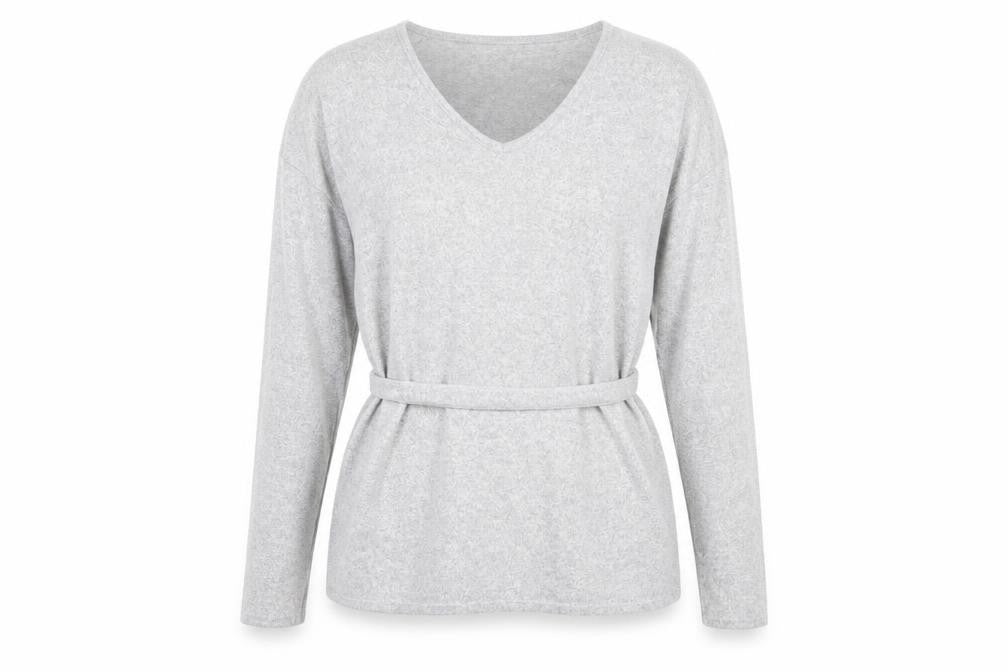 Papaya Womens Grey V-Neck  Polyester Pullover Jumper Size 12