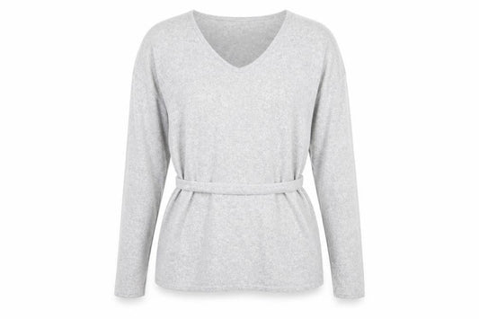 Papaya Womens Grey V-Neck  Polyester Pullover Jumper Size 12