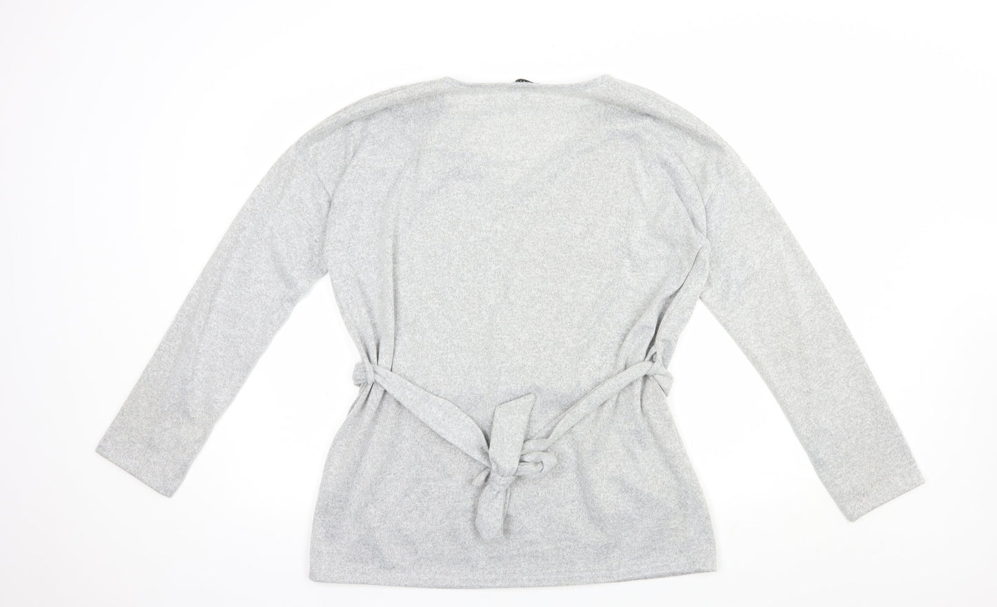 Papaya Womens Grey V-Neck  Polyester Pullover Jumper Size 12