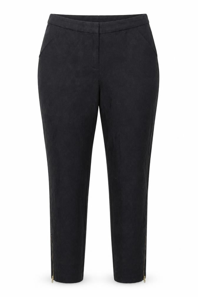 New Look Womens Black Floral Cotton Dress Pants Trousers Size 10 L25 in Regular Hook & Loop