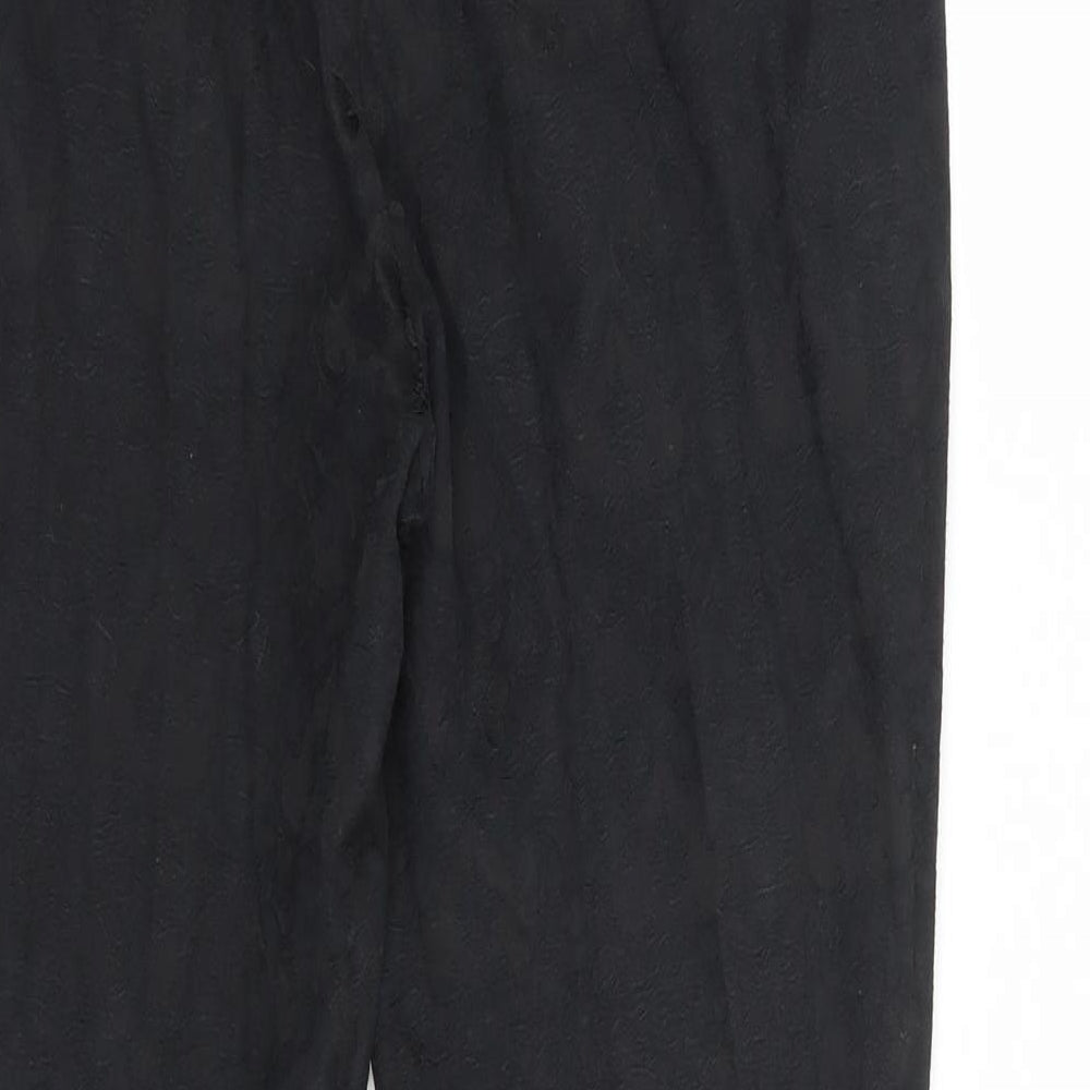 New Look Womens Black Floral Cotton Dress Pants Trousers Size 10 L25 in Regular Hook & Loop