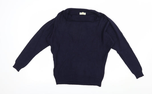 Phase Eight Womens Blue Roll Neck  Nylon Pullover Jumper Size XS