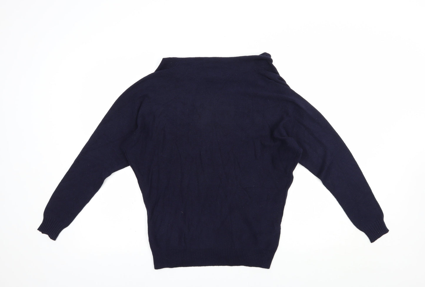 Phase Eight Womens Blue Roll Neck  Nylon Pullover Jumper Size XS